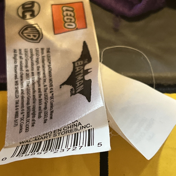 Lego Batgirl Halloween Costume Girls Sz7-8 Yellow Cape Purple No Mask - Picture 2 of 8